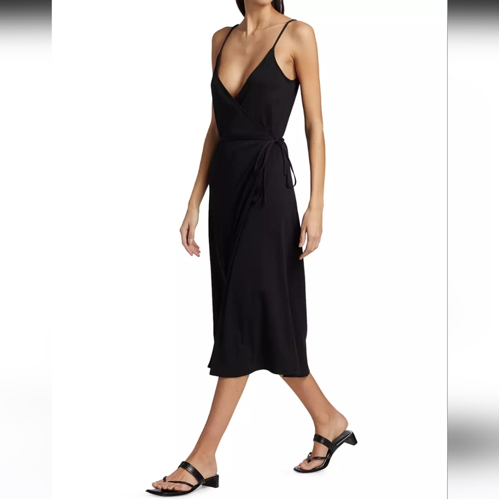 NWT Frame Black Morgan Knit Wrap Dress Small